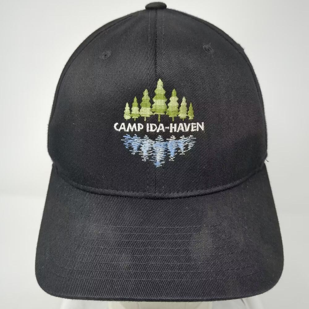 Flexfit Baseball Cap Black Size M Embroidered Camp Ida-Haven Structured Hat View 2